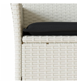 Ensemble à manger de jardin et coussins 5 pcs blanc rotin verre