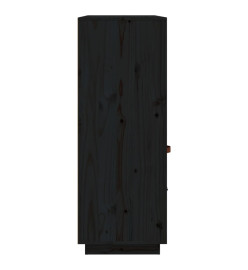 Buffet haut Noir 100x40x108,5 cm Bois massif de pin