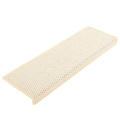 Tapis d'escalier autocollants 15 pcs 65x21x4 cm Crème