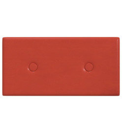 Panneaux muraux 12 pcs Rouge 30x15 cm Similicuir 0,54 m²