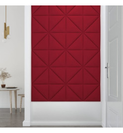 Panneaux muraux 12 pcs Rouge bordeaux 30x30 cm Velours 0,54 m²