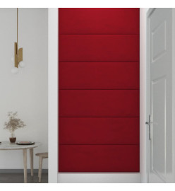 Panneaux muraux 12 pcs Rouge bordeaux 90x30 cm Velours 3,24 m²