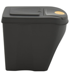 Poubelles à ordures empilables 4 pcs Gris 100 L Polypropylène