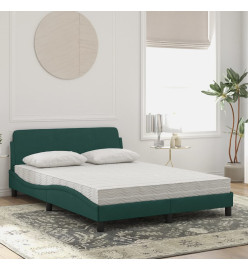 Lit avec matelas vert foncé 120x200 cm velours