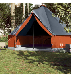 Tente familiale tipi 10 personnes gris et orange imperméable