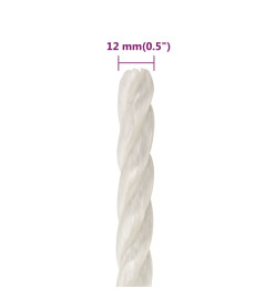 Corde de travail Blanc 12 mm 25 m polypropylène