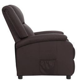 Fauteuil inclinable marron cuir véritable