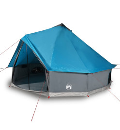 Tente familiale tipi 10 personnes bleu imperméable