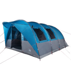 Tente de camping tunnel 7 personnes bleu imperméable