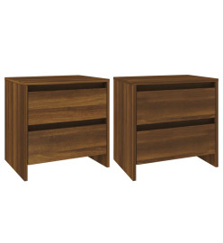 Tables de chevet 2 pcs Chêne marron 45x34,5x44,5 cm Aggloméré