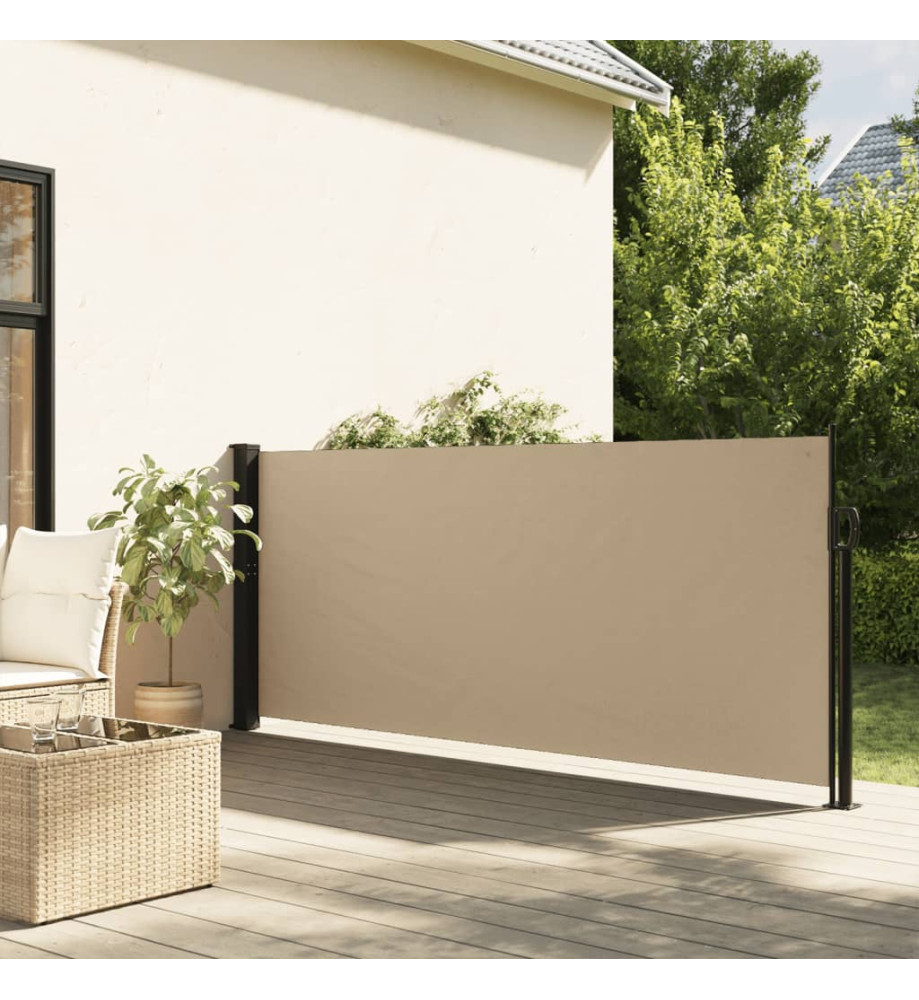 Auvent latéral rétractable beige 140x600 cm