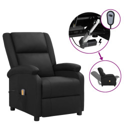 Fauteuil électrique de massage noir cuir véritable