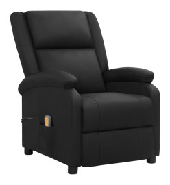 Fauteuil électrique de massage noir cuir véritable