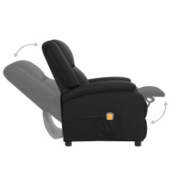 Fauteuil électrique de massage noir cuir véritable