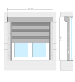 Volet roulant aluminium 160x150 cm blanc