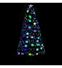 Sapin de Noël et flocons de neige LED Noir 120 cm Fibre optique