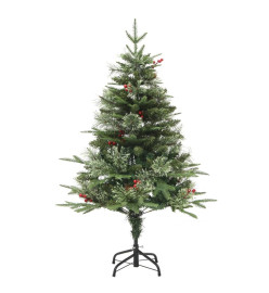 Sapin de Noël avec LED et pommes de pin Vert 150 cm PVC et PE