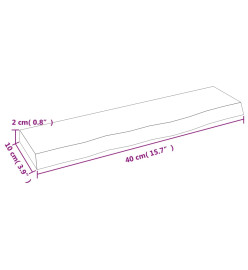 Étagère murale marron clair 40x10x2 cm bois chêne massif traité