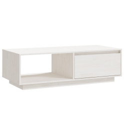 Table basse Blanc 110x50x33,5 cm Bois de pin massif