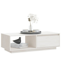 Table basse Blanc 110x50x33,5 cm Bois de pin massif