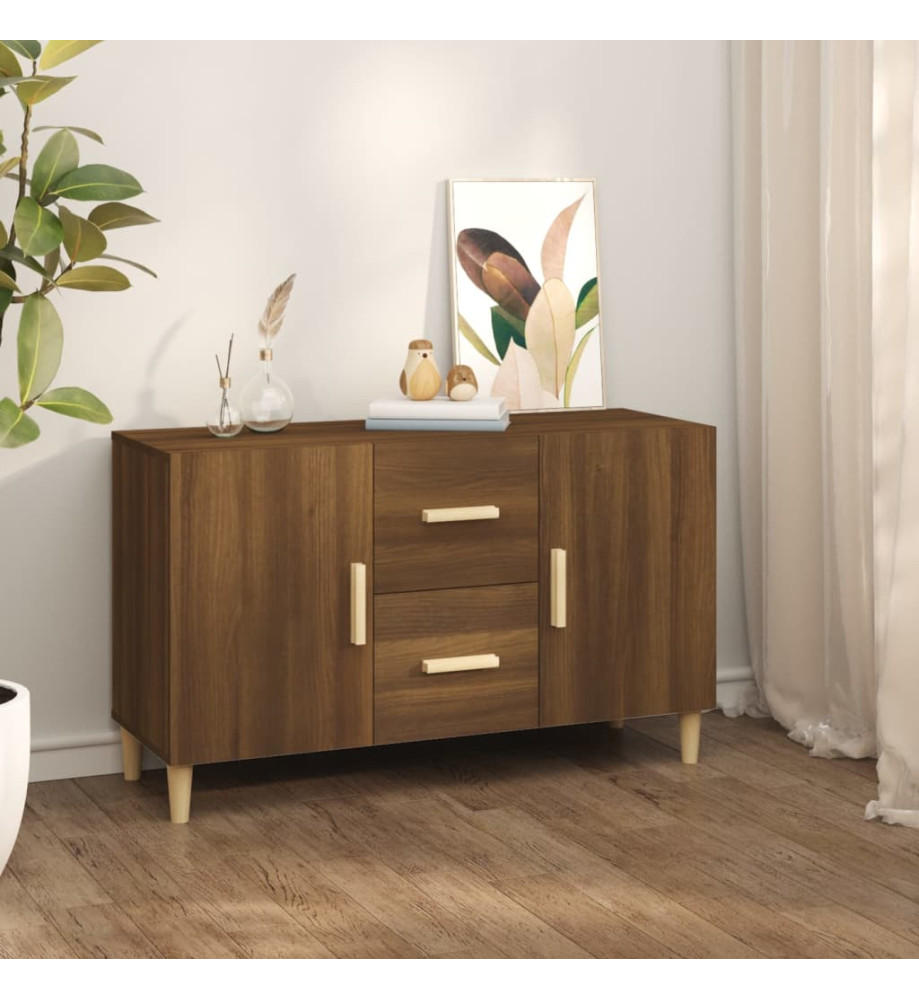 Buffet chêne marron 100x36x60 cm bois d'ingénierie