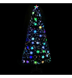 Sapin de Noël et flocons de neige LED Noir 180 cm Fibre optique