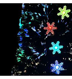 Sapin de Noël et flocons de neige LED Noir 180 cm Fibre optique