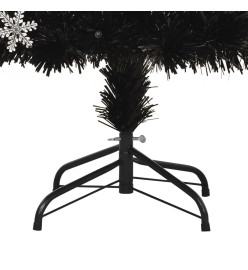 Sapin de Noël et flocons de neige LED Noir 180 cm Fibre optique