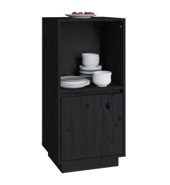 Buffet Noir 38x35x80 cm Bois de pin massif