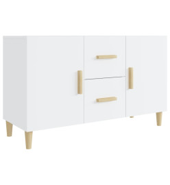 Buffet blanc brillant 100x36x60 cm bois d'ingénierie