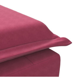 Chaise longue de massage avec traversin rouge bordeaux velours