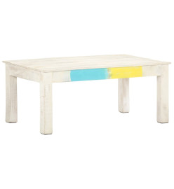 Table basse Blanc 110x60x45 cm Bois de manguier massif