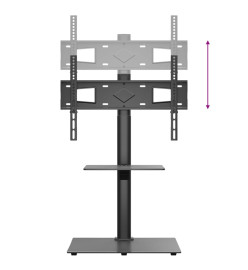 Meuble TV d'angle 2 niveaux pour 32-65 pouces noir