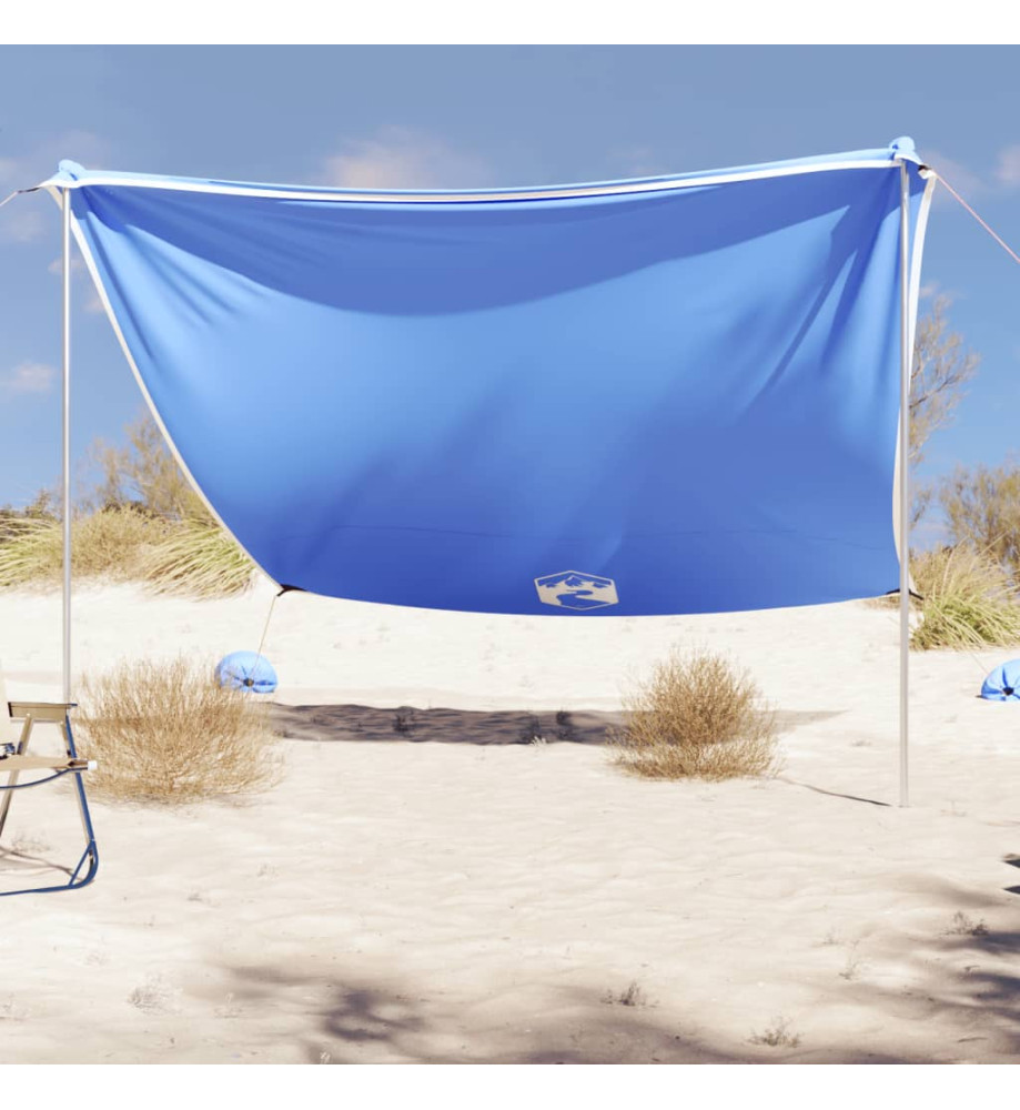 Auvent de plage avec ancres de sable bleu 304x300 cm