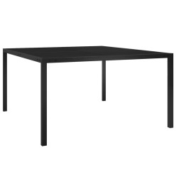 Table de jardin 130x130x72 cm Noir Acier et verre