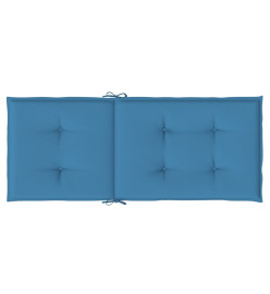 Coussins de chaise à dossier haut lot de 2 bleu mélangé tissu