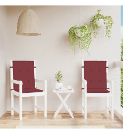 Coussins de chaise dossier bas lot de 2 rouge bordeaux mélangé