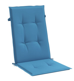 Coussins de chaise à dossier haut lot de 6 bleu mélangé tissu