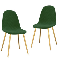 Chaises à manger lot de 2 vert foncé velours