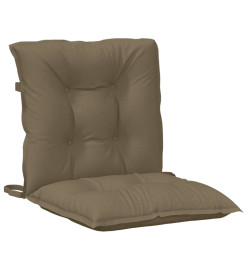 Coussins de chaise à dossier bas lot de 6 taupe mélangé tissu