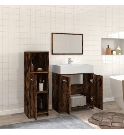 Ensemble de meubles de salle de bain 3 pcs Chêne fumé