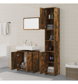 Ensemble de meubles de salle de bain 3 pcs Chêne fumé