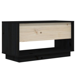 Meuble TV Noir 74x34x40 cm Bois de pin massif