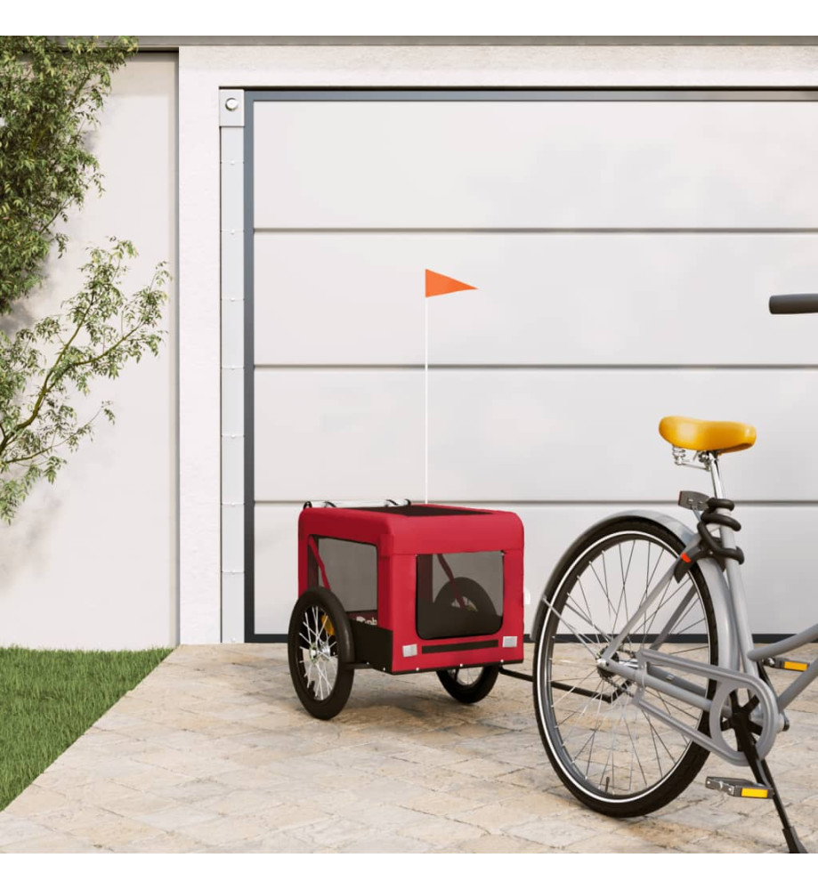 Remorque de vélo pour animaux de compagnie rouge et noir