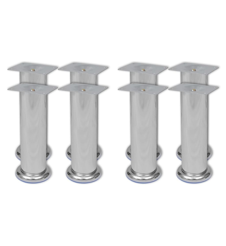 Pieds ronds de canapé 8 pcs Chrome 180 mm