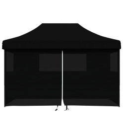 Tente de réception pliable escamotable 4 parois latérales noir