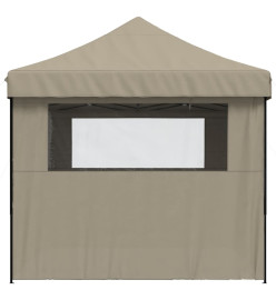 Tente de réception pliable escamotable 4 parois latérales taupe