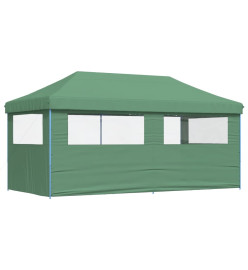Tente de réception pliable escamotable 3 parois latérales vert