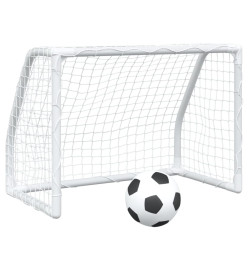 Buts de football pour enfants 2 pcs avec ballon blanc métal