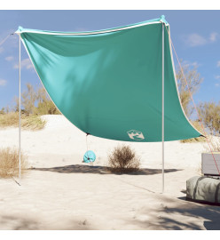 Auvent de plage avec ancres de sable vert 214x236 cm